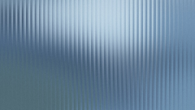 Abstract ribbed glass background in blue, grey gradient with vertical lines and grainy texture for software UI design of fintech platform.