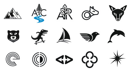 Obraz premium Collection of Diverse Vector Icons and Symbols for Branding and Design