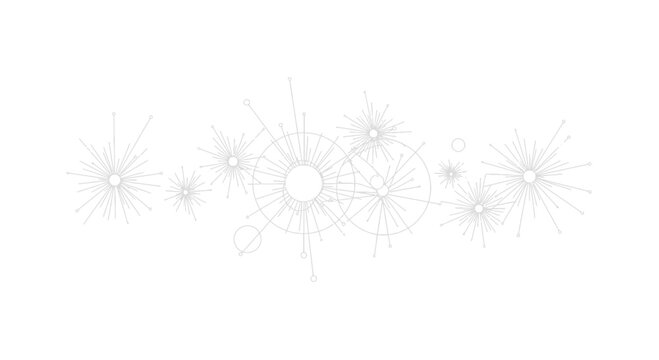 Intricate Network Nodes and Connected Dots in Circular Design Layout