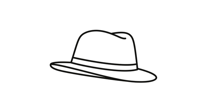 A simple line drawing of a hat.