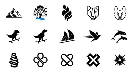 Fototapeta premium Collection of Diverse Vector Logos and Icons
