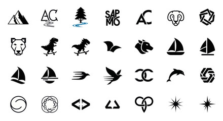 Fototapeta premium Collection of Diverse Vector Logos and Icons