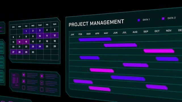 Enterprise level dashboard tracking project resources and task allocation status.