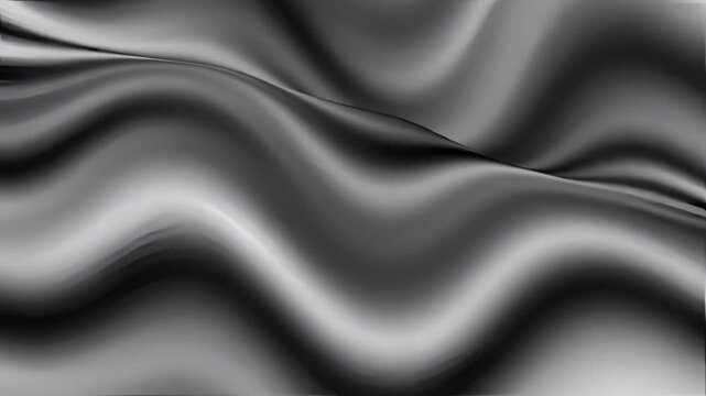 Abstract Black and White Silk Fabric Waves Background.