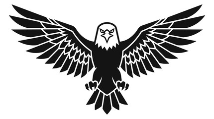 Fototapeta premium Black Eagle Logo with Symmetrical Wings