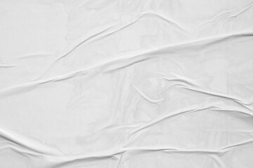 Obraz premium White Crumpled Glued Paper Texture Background for Poster Mockup