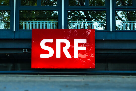 SRF logo sign on modern building facade