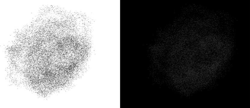 Gritty stipple texture effect, black and white grain spray on plain background, vintage halftone noise overlay for graphic design and photo editing