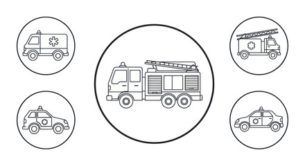 Emergency Vehicle Icon Set © SaljuCreative