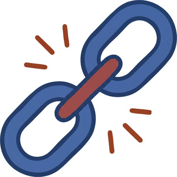 Isometric chain link vector illustration, business partnership and hyperlink connection