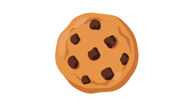 Dotted chocolate chip cookie illustration for dessert theme