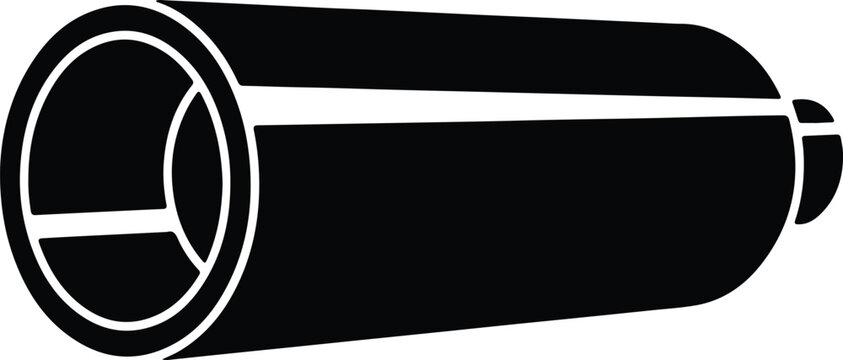 Silhouette design of a professional optical camera lens or telescope vector