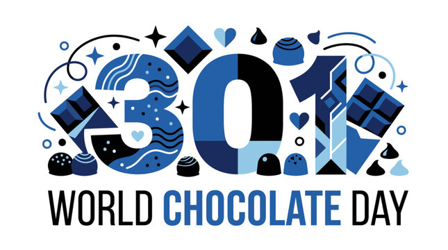 World Chocolate Day 301 Celebration - Festive Design with Chocolates and Patterns