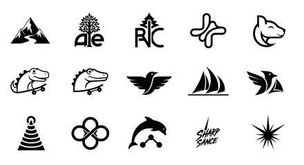 Obraz premium Diverse Vector Icons Collection: Nature, Animals, Business, Abstract Symbols