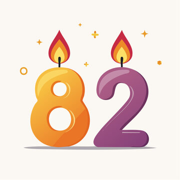 Birthday Candles Number 82
