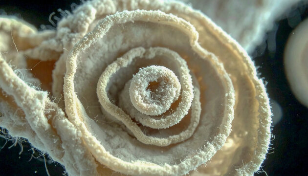 Microscopic View of Fungal Spores Alternaria Growing on Cotton Fiber Surface 4K