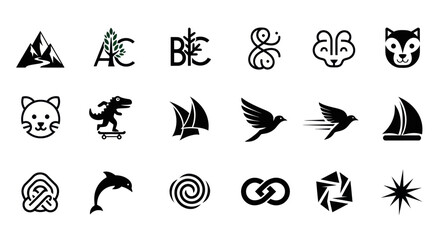 Obraz premium Set of Minimalist Vector Icons for Branding and Design