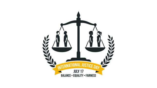International Justice Day Scales of Justice Balance Equality Fairness Symbol