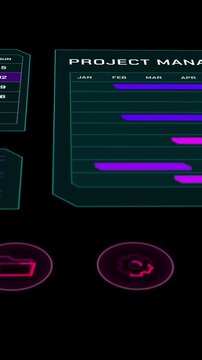 Agile development interface layout visualizing task blocks, document icons, and workflow statuses.