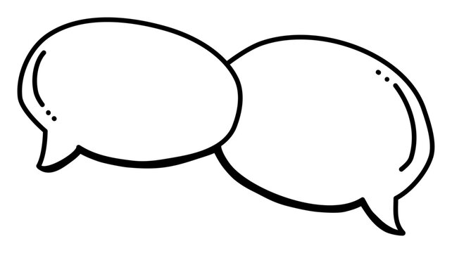 simple doodle art chat bubble vector drawing