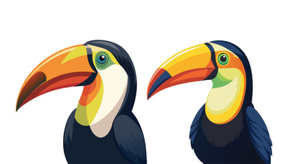 two Toucans bird clipart vector illustration © Nayon