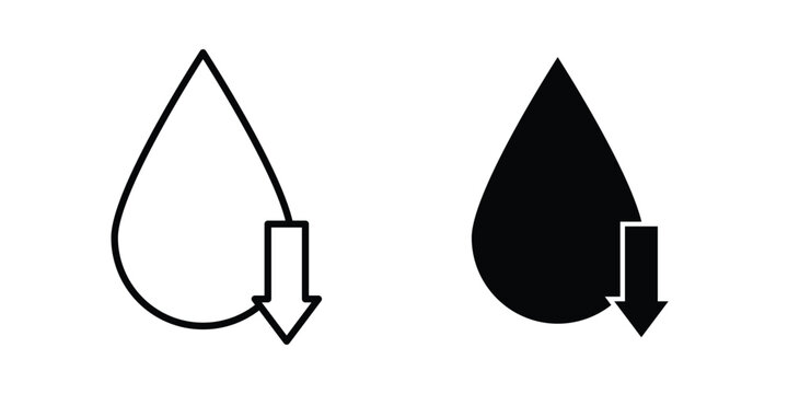 Low water level icon for Graphic Design Projects. EPS10