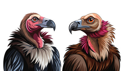two vulture bird clipart vector illustration © Nayon