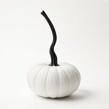 White pumpkin on neutral background