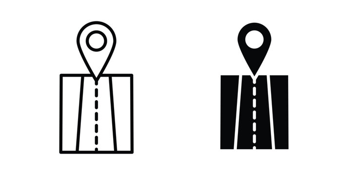 Navigation road trip icon for Graphic Design Projects. EPS10