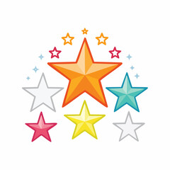 Obraz premium Colorful Starburst and Stars Illustration