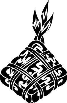 Traditional woven rice dumpling pouch graphic