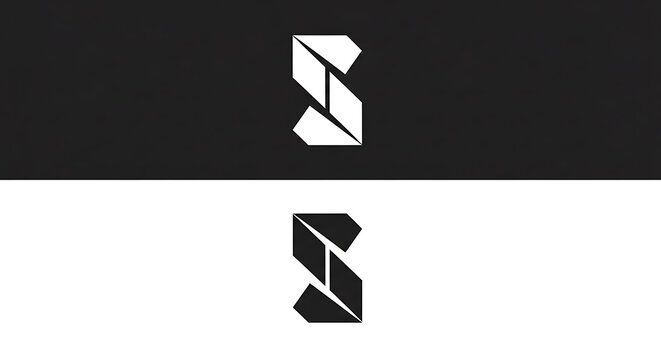 Minimalist graphic letter s logo design in black and white styles with minimalist abstract branding identity alphabet creative monogram geometric business corporate