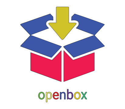 Openbox window manager logo icon, a stylized open cardboard box with a downward pointing arrow