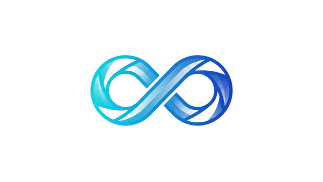 Minimalist Tech Company Logo Vector, Abstract Geometric Infinity Shape with Modern Blue Gradient and Clean Corporate Design
