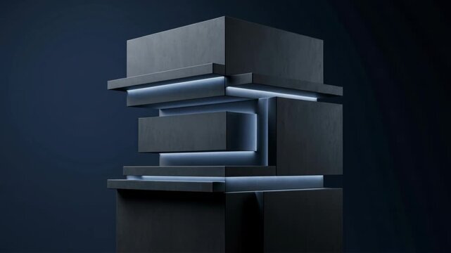 Quantum Layer Stack of Dark Geometric Blocks with Glowing Gaps