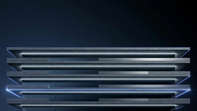 Quantum Layer Modern Facade with Horizontal Light Bands