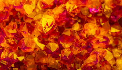 Multi-colored crystal mineral stone. Gems. Mineral crystals in the natural environment. Texture of precious and semiprecious stones. shiny surface of precious stone © Vera