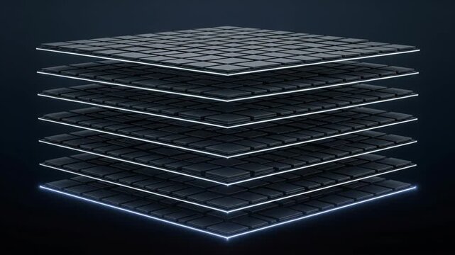 Quantum Layer Stack Abstract Dark Technology Background
