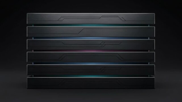 Quantum Layer Stack with Dark Futuristic Panels