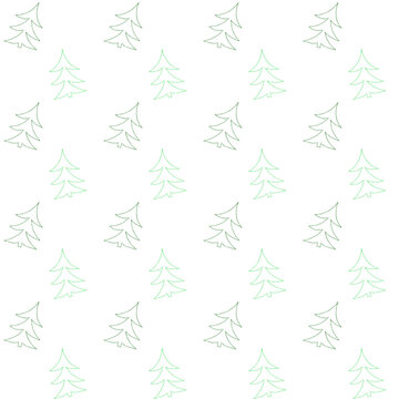 Pine tree pattern wallpaper. Design for: website background, festive gift wrapping paper, holiday-themed graphic design projects. Vector. Transparent PNG version.