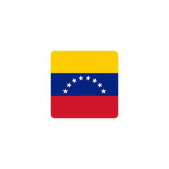 Obraz premium Venezuela flag icon square rounded sticker on transparent background