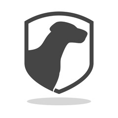 Naklejka premium Dog Shield icon with shadow
