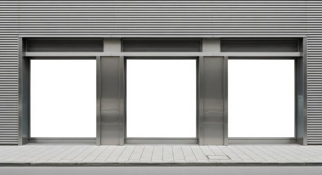 Modern empty storefront with glass doors