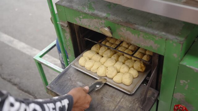 Fresh Moringa Bread Dough Prepared for Baking in Filipino Street Oven