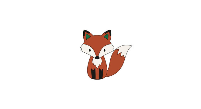 Playful foxes with green ear accents peeking from bottom