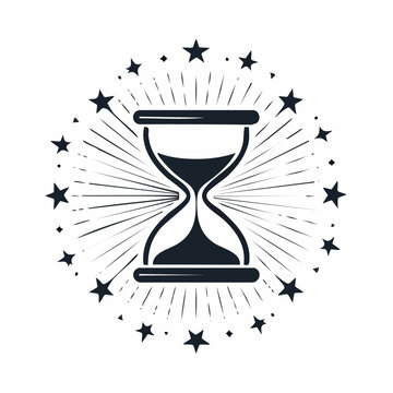 Hourglass with Stars and Rays