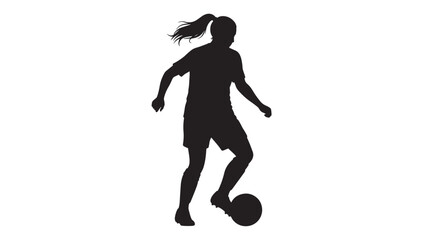 football Player Kicking a Ball in Action Silhouette Featuring Sports, Athlete, Football with Game and Competition Elements for Dynamic, Movement © Harry 