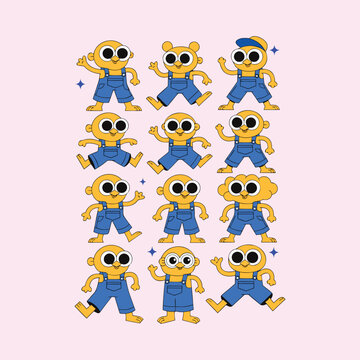 Vector illustration of various minion characters.