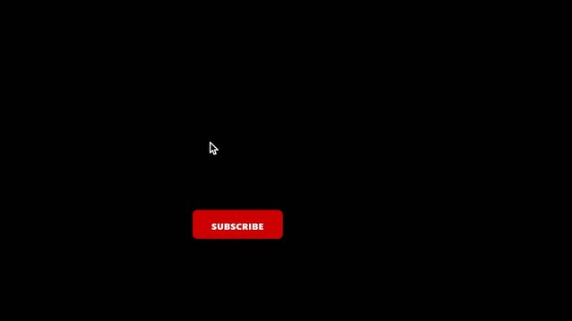 Subscribe Button Clicking Animation for Social Media Channel Promotion. Mouse cursor clicking red subscription icon for online content marketing and user engagement.