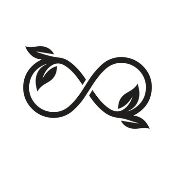 Infinity symbol with integrated nature leaves design infinity environment